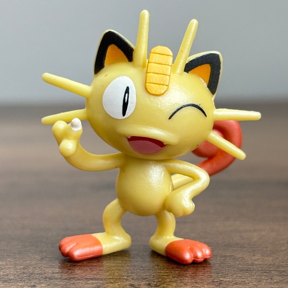 Pokémon MEOWTH Cat Metallic Toy Battle Action Mini Figure 2018 WCT Cake Topper - Picture 1 of 6